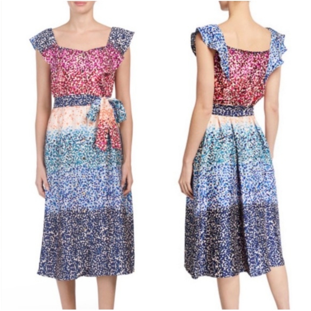 Julia Jordan Belated Ruffle Print Dress